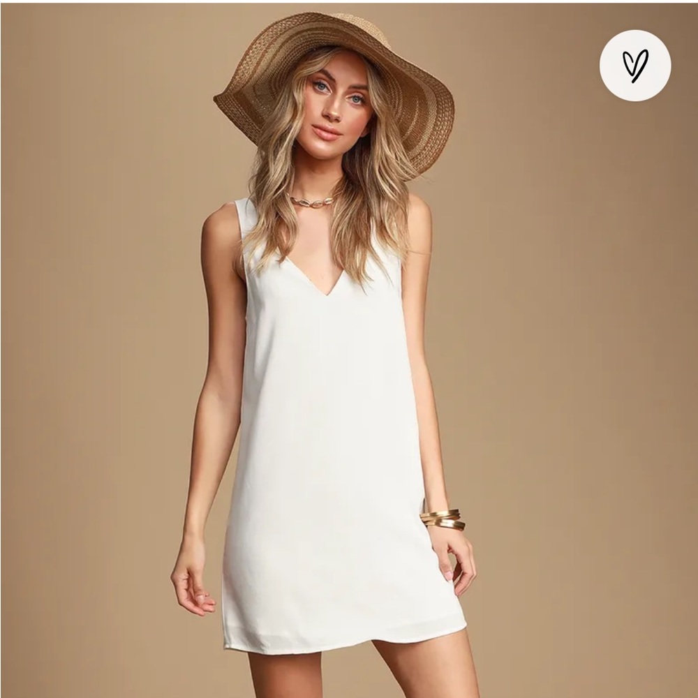 Lulus Height of Style White Sleeveless Sheath Dress. Size S